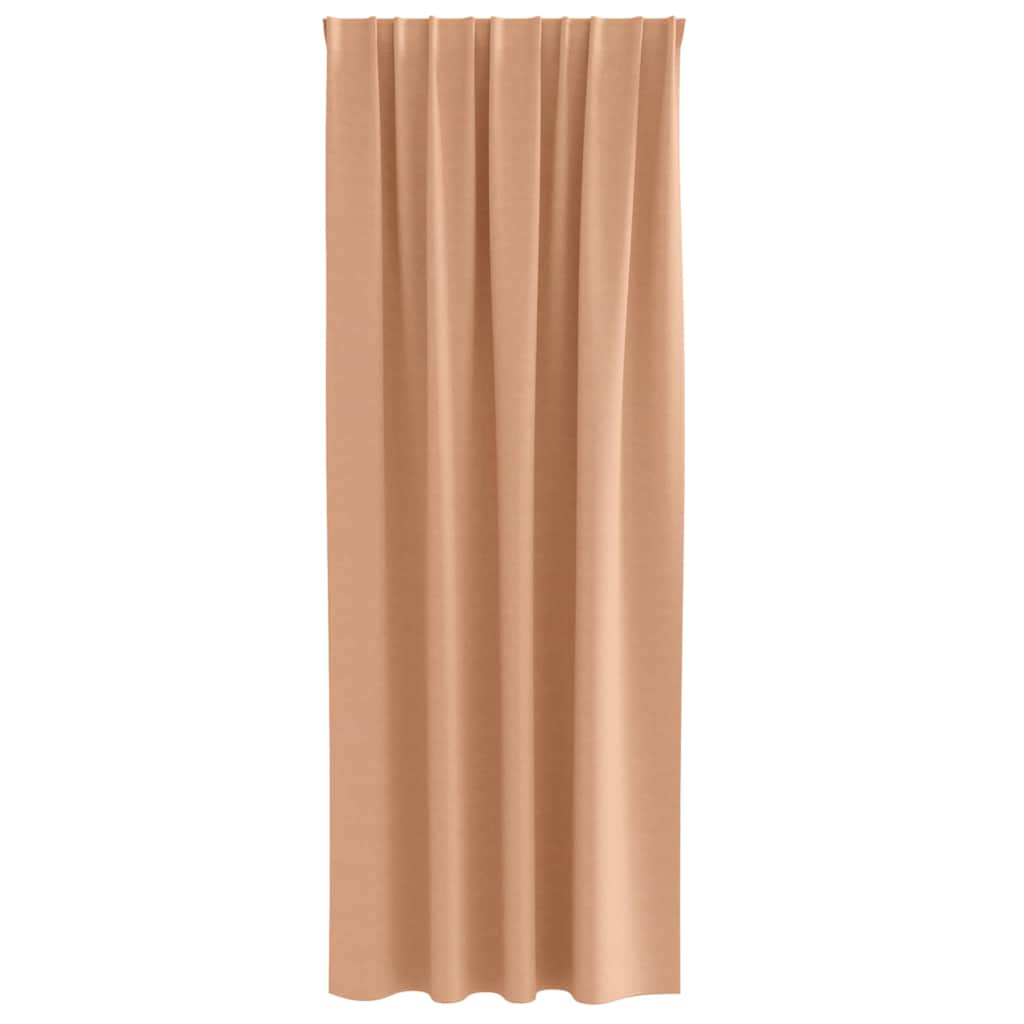 Mørklægningsgardiner med ringe 2 pcs Lys Brun 260 x 140 cm