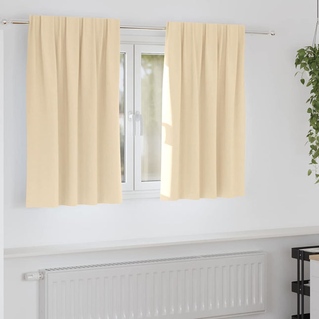Mørklægningsgardiner med ringe 2 pcs Creme 140 x 140 cm