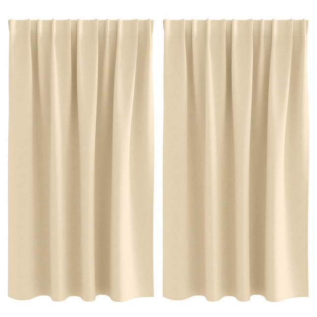 Mørklægningsgardiner med ringe 2 pcs Creme 140 x 140 cm