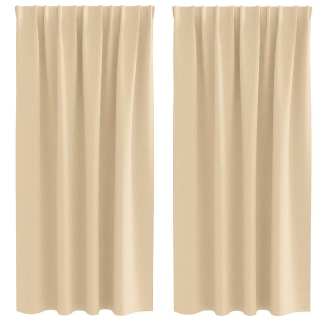 Mørklægningsgardiner med ringe 2 pcs Creme 175 x 140 cm