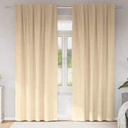 Mørklægningsgardiner med ringe 2 pcs Creme 245 x 140 cm