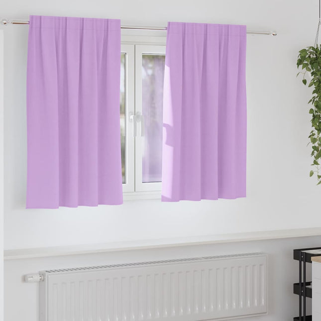 Mørklægningsgardiner med ringe 2 pcs Lilla 140 x 140 cm