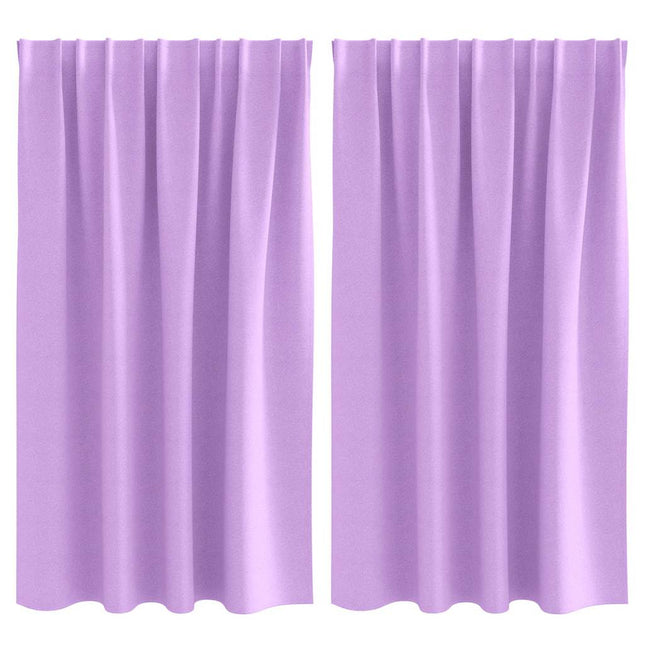 Mørklægningsgardiner med ringe 2 pcs Lilla 140 x 140 cm