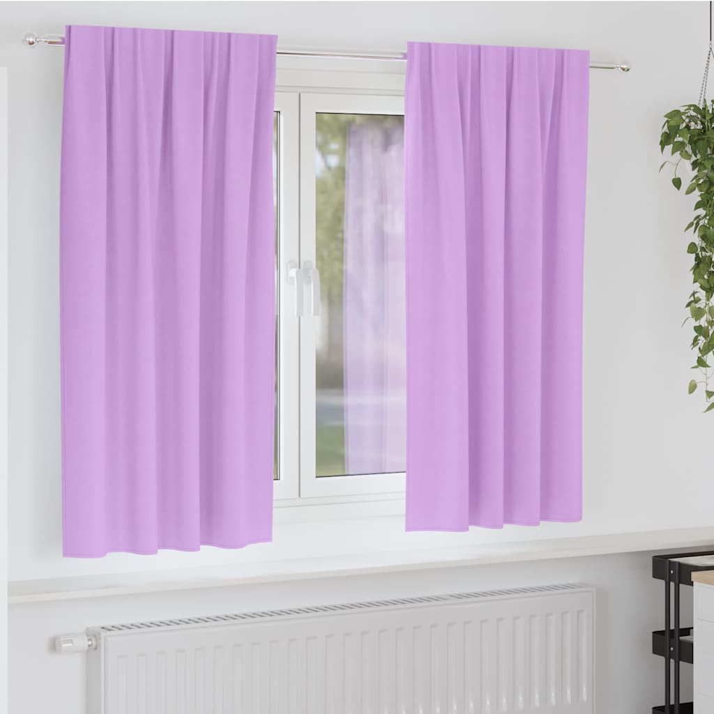 Mørklægningsgardiner med ringe 2 pcs Lilla 175 x 140 cm
