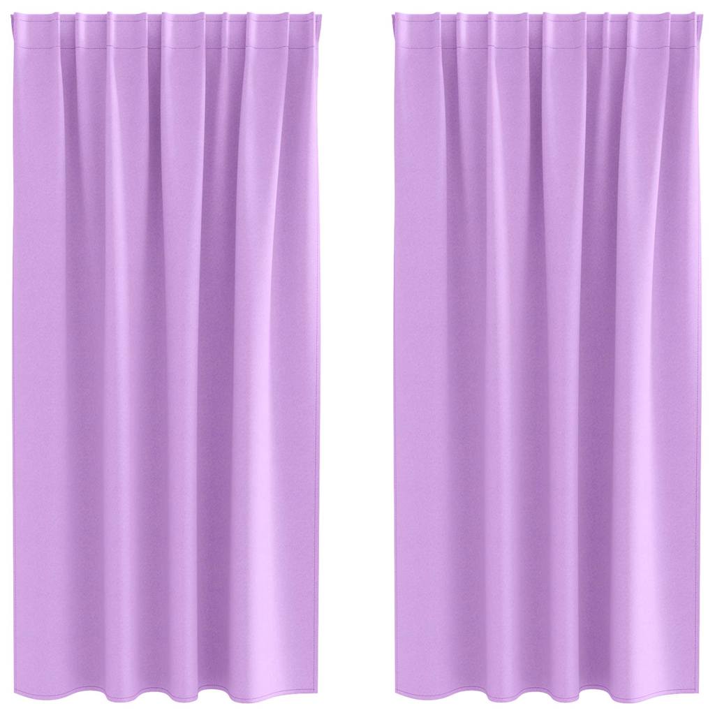 Mørklægningsgardiner med ringe 2 pcs Lilla 175 x 140 cm