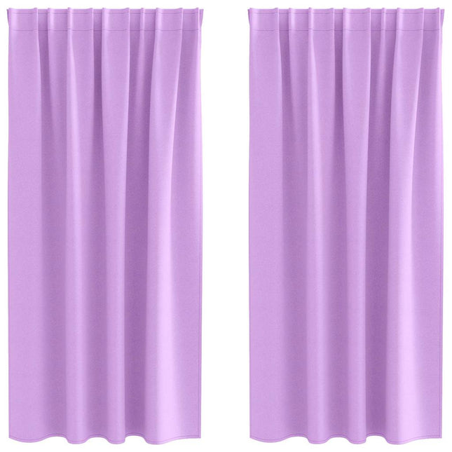 Mørklægningsgardiner med ringe 2 pcs Lilla 175 x 140 cm