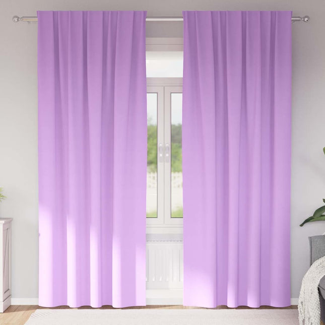 Mørklægningsgardiner med ringe 2 pcs Lilla 245 x 140 cm