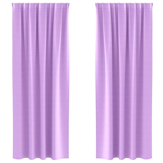Mørklægningsgardiner med ringe 2 pcs Lilla 245 x 140 cm