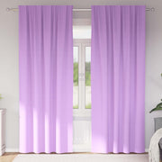 Mørklægningsgardiner med ringe 2 pcs Lilla 260 x 140 cm