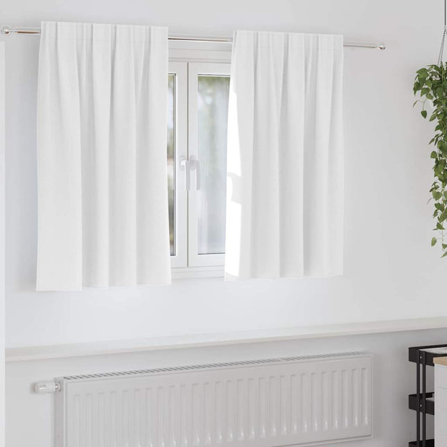 Mørklægningsgardiner med ringe 2 pcs Lys hvid 140 x 140 cm