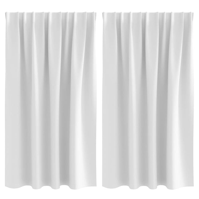 Mørklægningsgardiner med ringe 2 pcs Lys hvid 140 x 140 cm