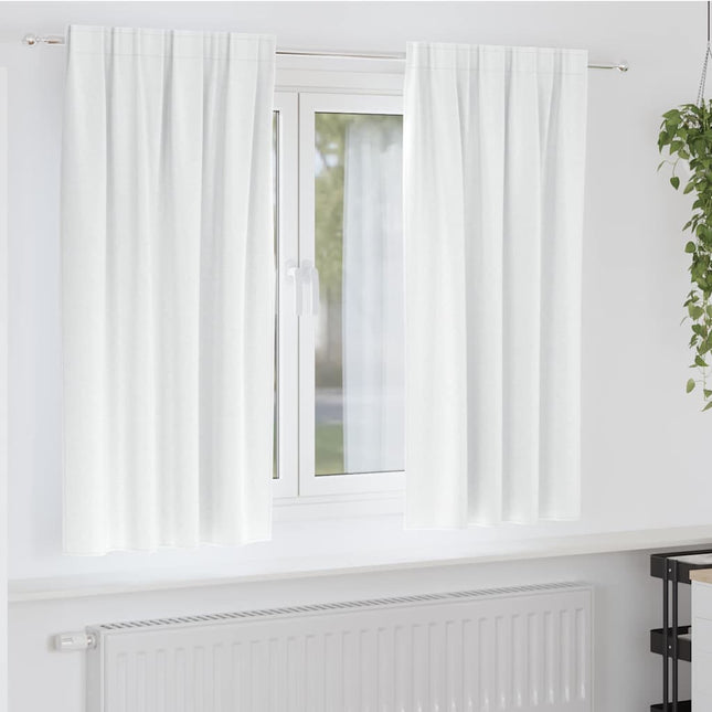 Mørklægningsgardiner med ringe 2 pcs Lys hvid 175 x 140 cm
