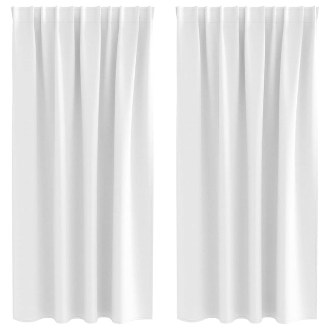 Mørklægningsgardiner med ringe 2 pcs Lys hvid 175 x 140 cm