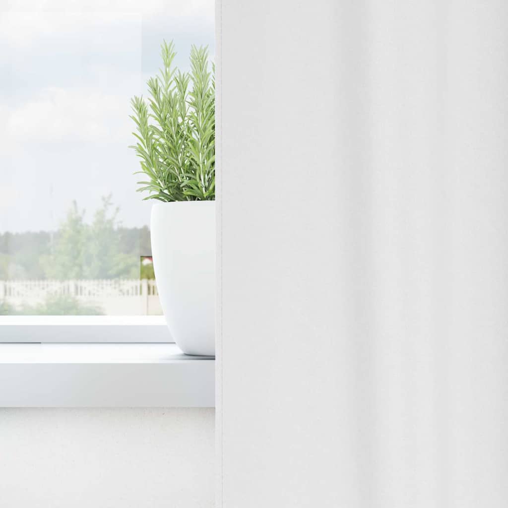 Mørklægningsgardiner med ringe 2 pcs Ren Hvid 225 x 140 cm