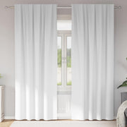 Mørklægningsgardiner med ringe 2 pcs Ren Hvid 225 x 140 cm
