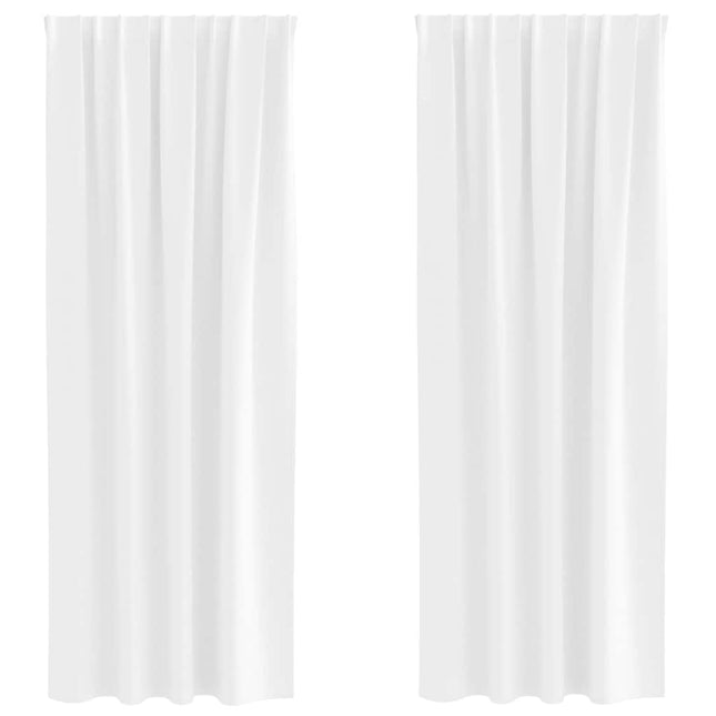 Mørklægningsgardiner med ringe 2 pcs Ren Hvid 225 x 140 cm