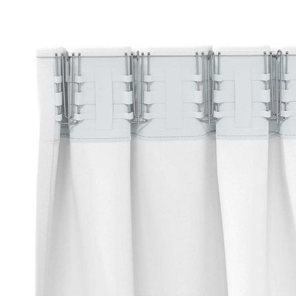 Mørklægningsgardiner med ringe 2 stk. Lys hvid 260 x 140 cm