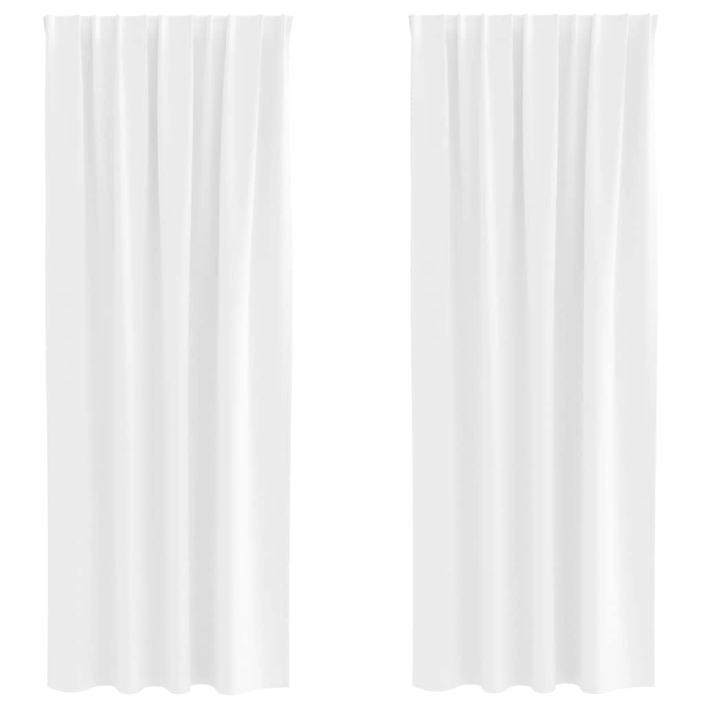 Mørklægningsgardiner med ringe 2 pcs Lys hvid 260 x 140 cm