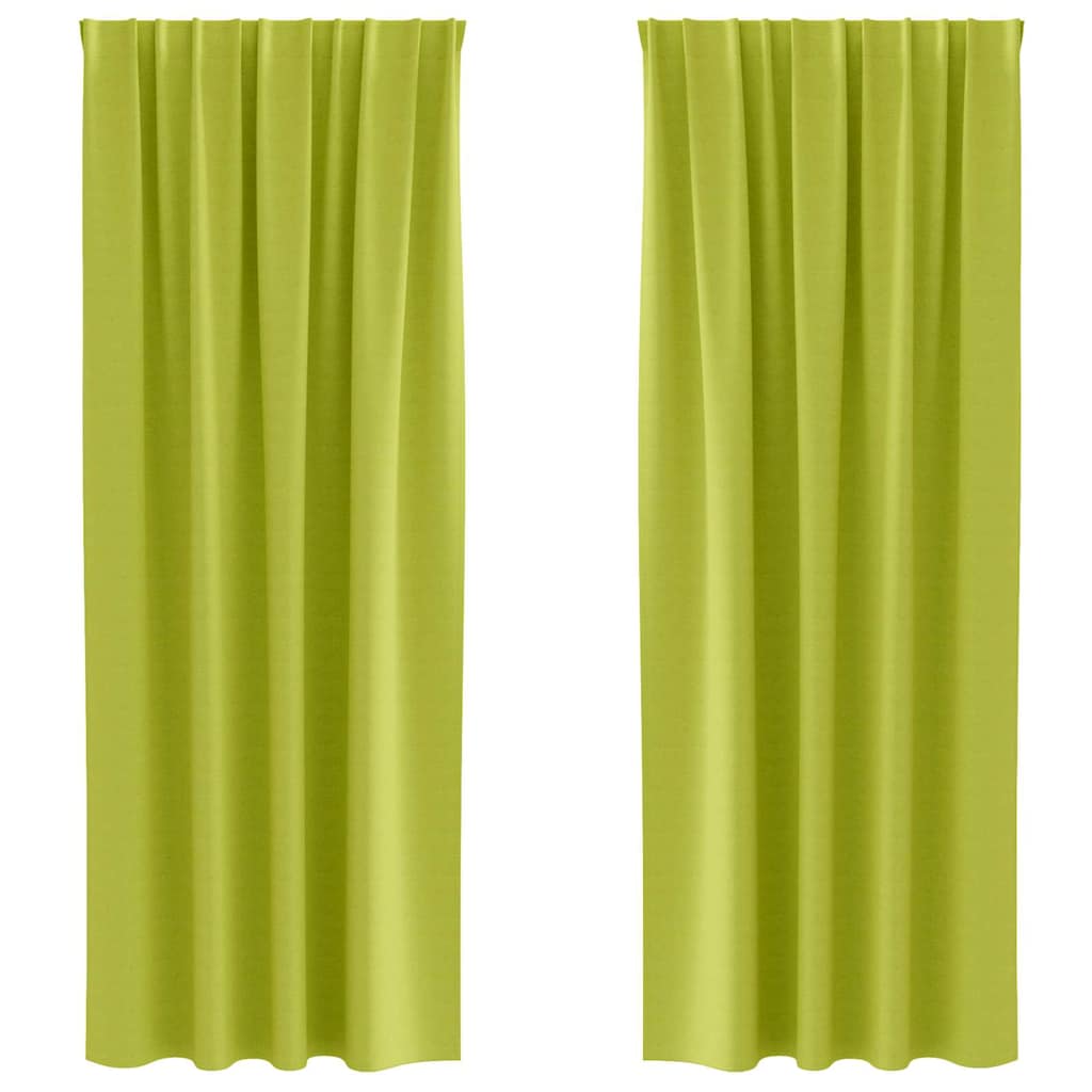 Mørklægningsgardiner med ringe 2 pcs Grøn 225 x 140 cm