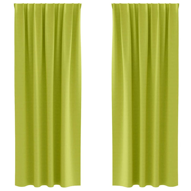 Mørklægningsgardiner med ringe 2 pcs Grøn 225 x 140 cm