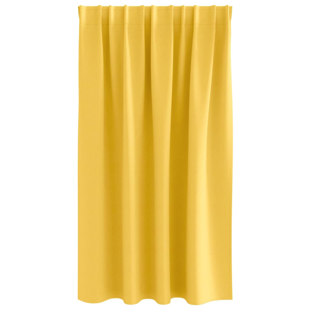 Mørklægningsgardiner med ringe 2 pcs Sennepsgul 140 x 140 cm