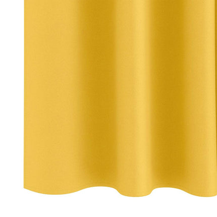 Mørklægningsgardiner med ringe 2 stk. Sennepsgul 245 x 140 cm