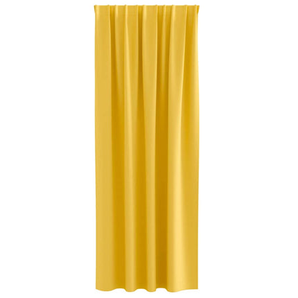 Mørklægningsgardiner med ringe 2 stk. Sennepsgul 260 x 140 cm