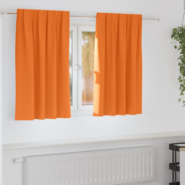 Mørklægningsgardiner med ringe 2 pcs Lys Orange 140 x 140 cm