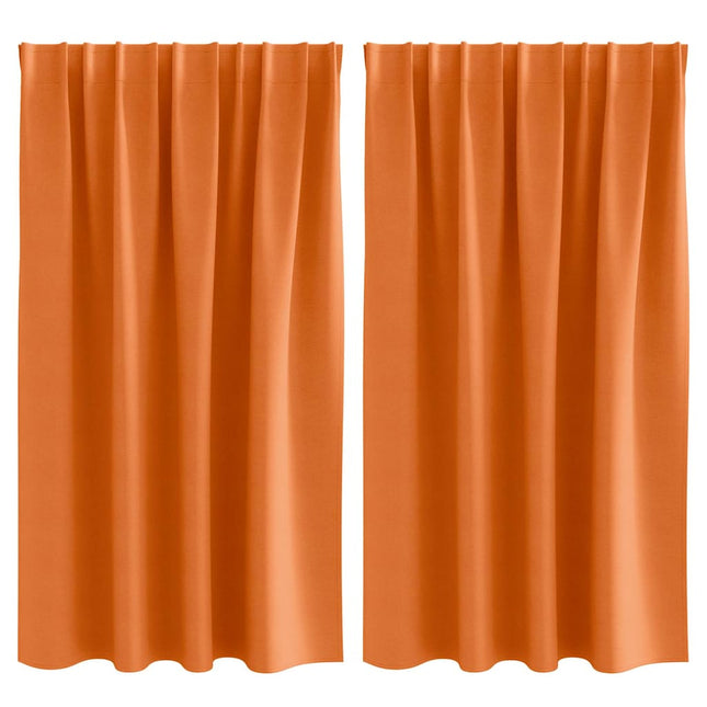 Mørklægningsgardiner med ringe 2 pcs Lys Orange 140 x 140 cm