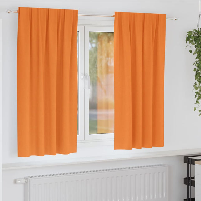 Mørklægningsgardiner med ringe 2 pcs Orange 175 x 140 cm