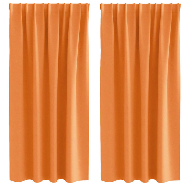 Mørklægningsgardiner med ringe 2 pcs Orange 175 x 140 cm