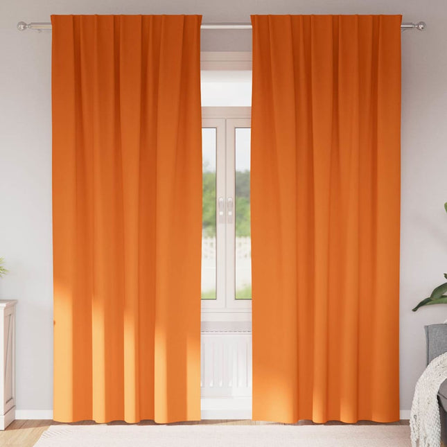 Mørklægningsgardiner med ringe 2 pcs Lys Orange 225 x 140 cm
