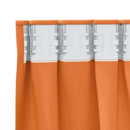 Mørklægningsgardiner med ringe 2 pcs Lys Orange 260 x 140 cm
