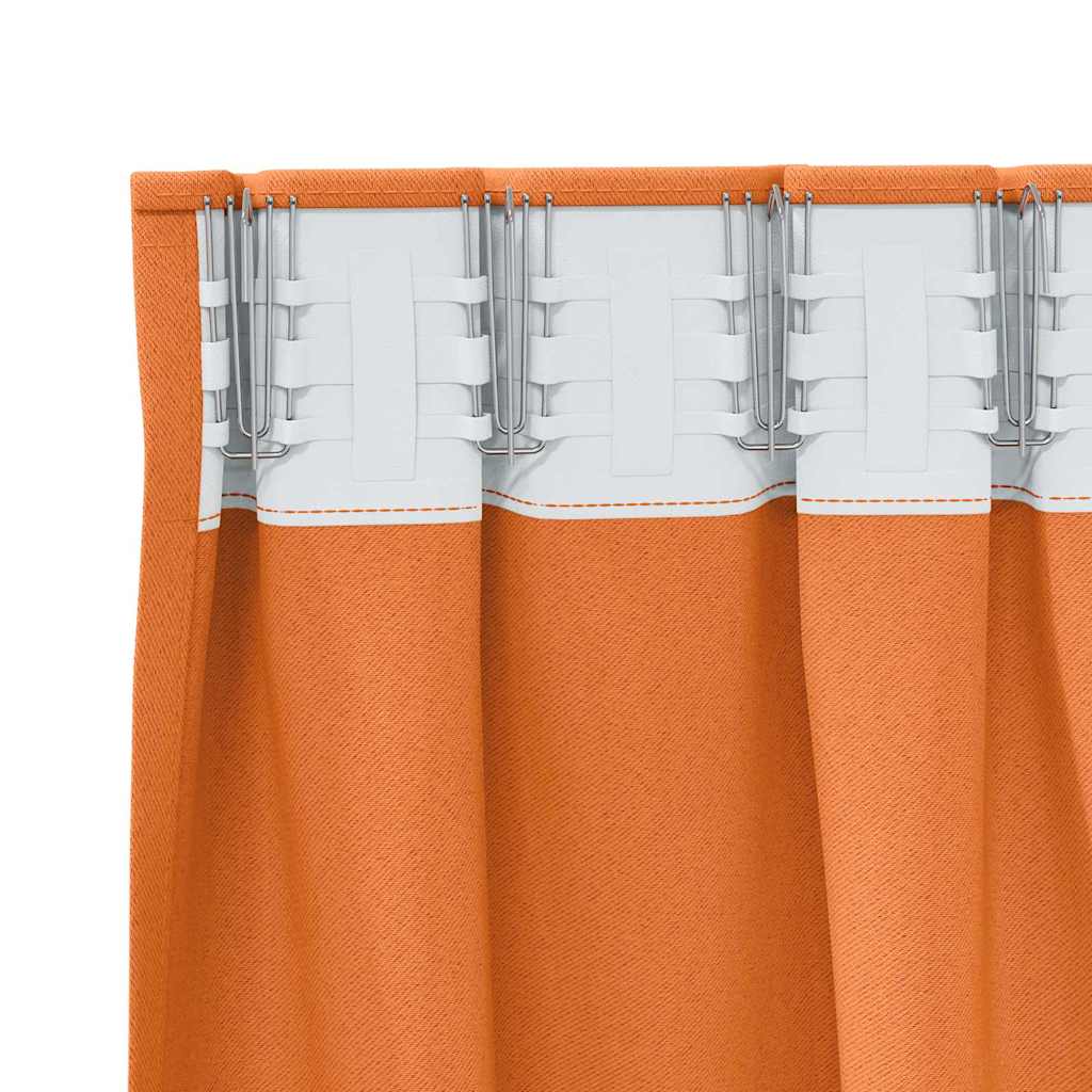 Mørklægningsgardiner med ringe 2 pcs Lys Orange 260 x 140 cm