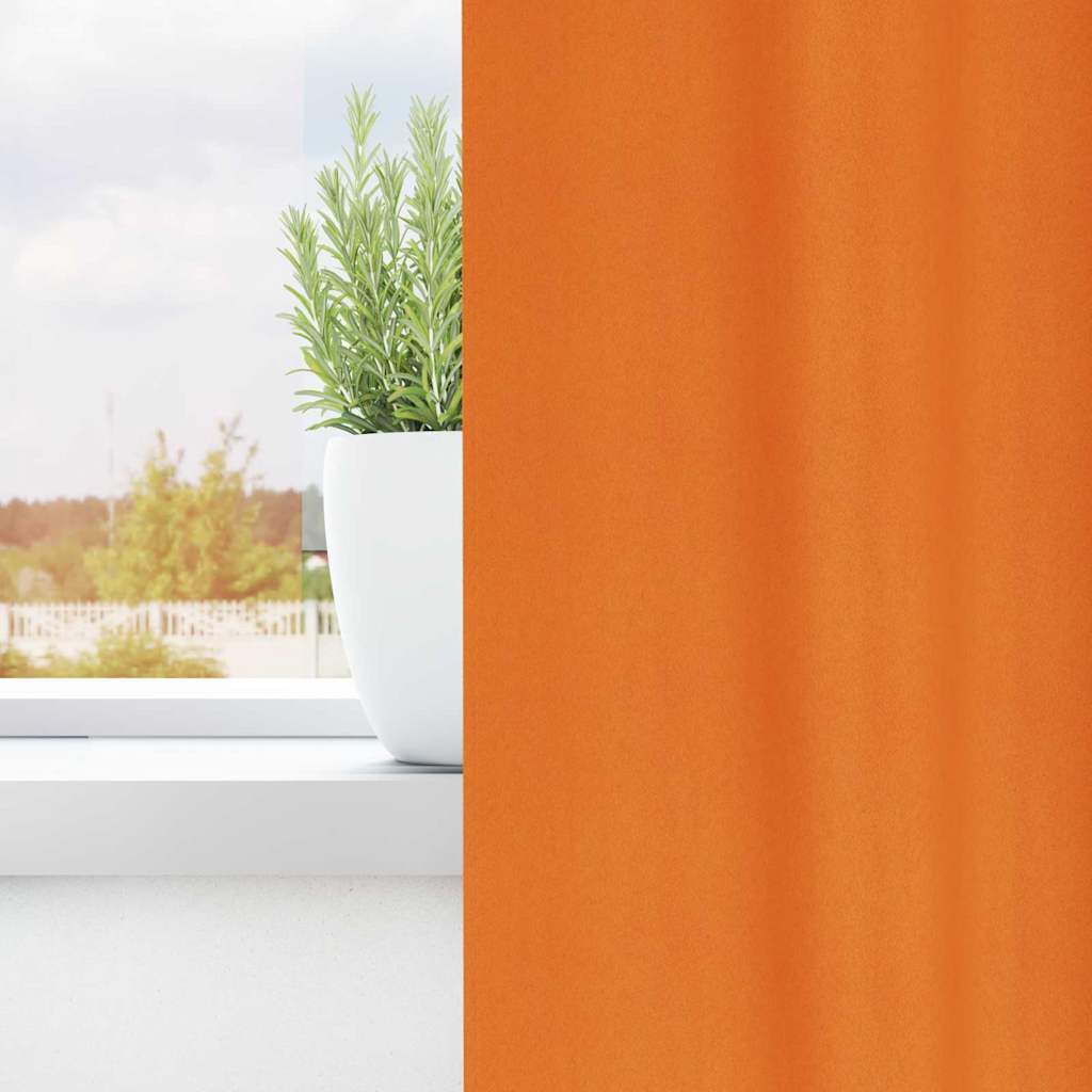 Mørklægningsgardiner med ringe 2 pcs Lys Orange 260 x 140 cm