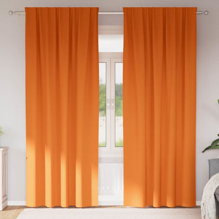 Mørklægningsgardiner med ringe 2 pcs Lys Orange 260 x 140 cm