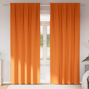 Mørklægningsgardiner med ringe 2 pcs Lys Orange 260 x 140 cm