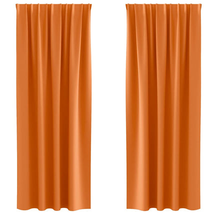 Mørklægningsgardiner med ringe 2 pcs Lys Orange 260 x 140 cm
