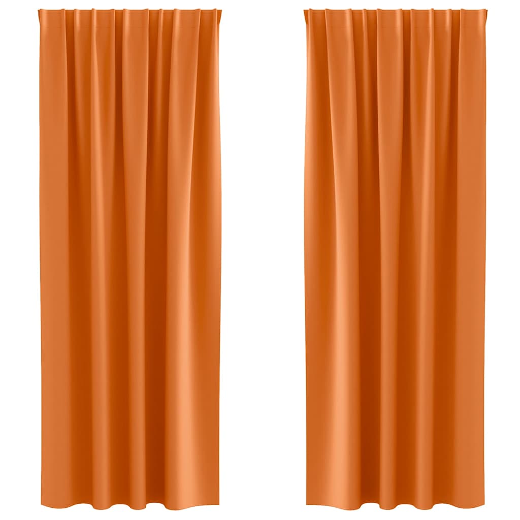 Mørklægningsgardiner med ringe 2 pcs Lys Orange 260 x 140 cm