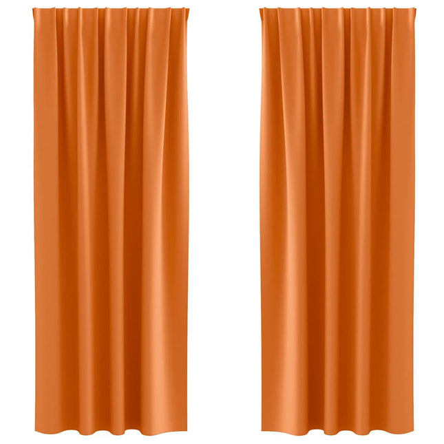 Mørklægningsgardiner med ringe 2 pcs Lys Orange 260 x 140 cm