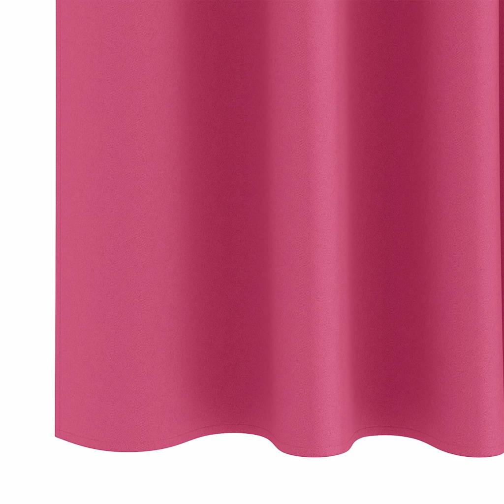 Mørklægningsgardiner med ringe 2 pcs Lys Pink 140 x 140 cm