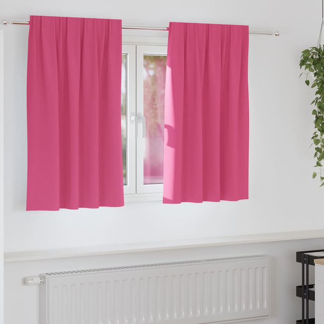 Mørklægningsgardiner med ringe 2 pcs Lys Pink 140 x 140 cm
