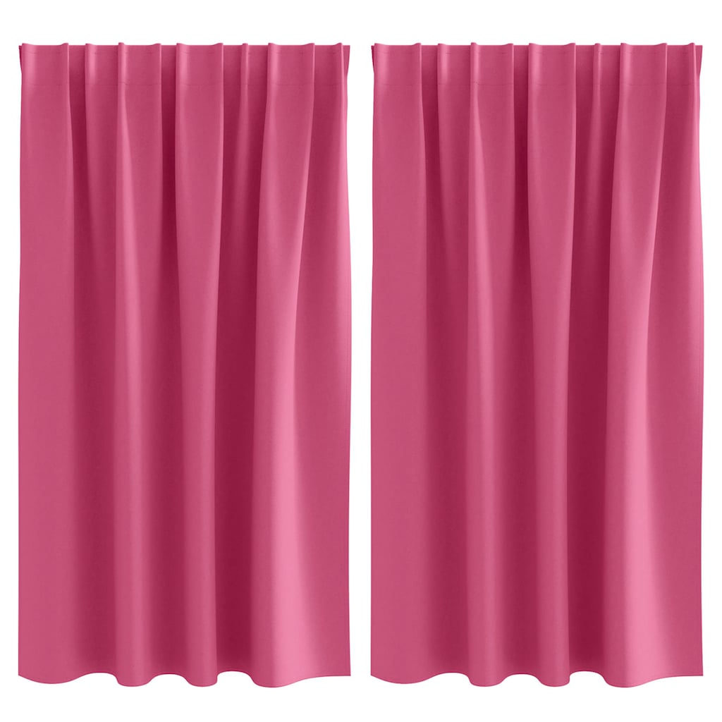 Mørklægningsgardiner med ringe 2 pcs Lys Pink 140 x 140 cm