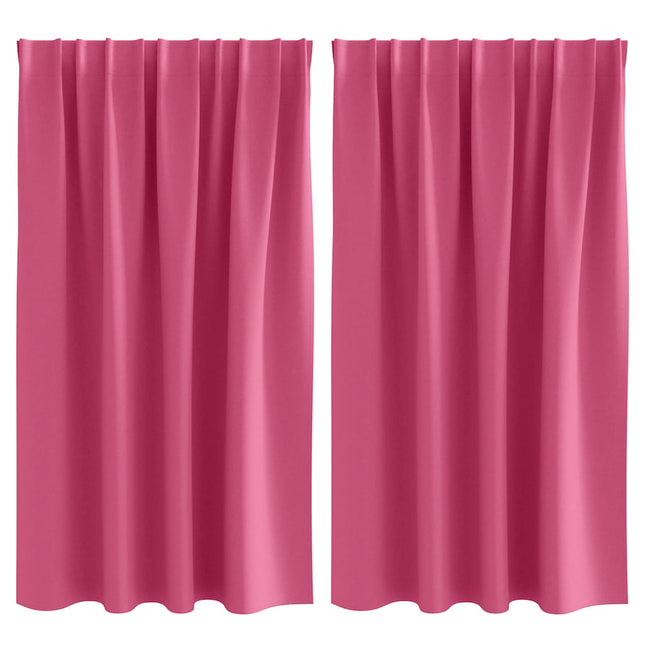 Mørklægningsgardiner med ringe 2 pcs Lys Pink 140 x 140 cm