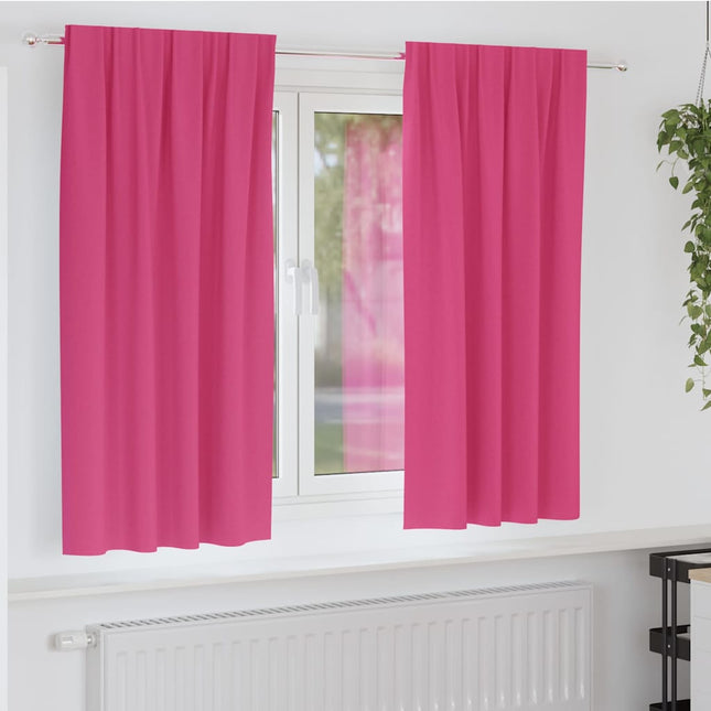 Mørklægningsgardiner med ringe 2 pcs Lys Pink 175 x 140 cm