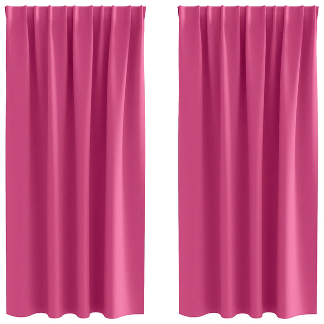 Mørklægningsgardiner med ringe 2 pcs Lys Pink 175 x 140 cm