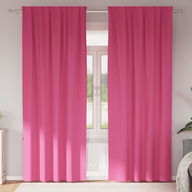 Mørklægningsgardiner med ringe 2 pcs Lys Pink 225 x 140 cm