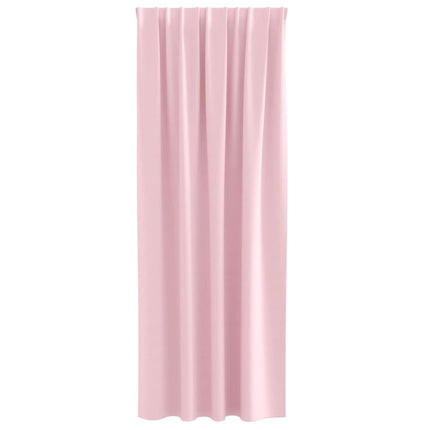 Mørklægningsgardiner med ringe 2 stk. Lyserød 260 x 140 cm