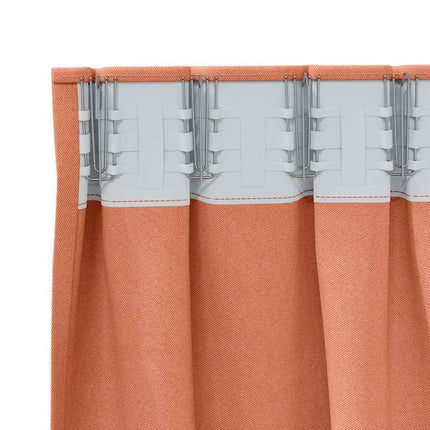 Mørklægningsgardiner med ringe 2 stk. Terrakotta 140 x 140 cm