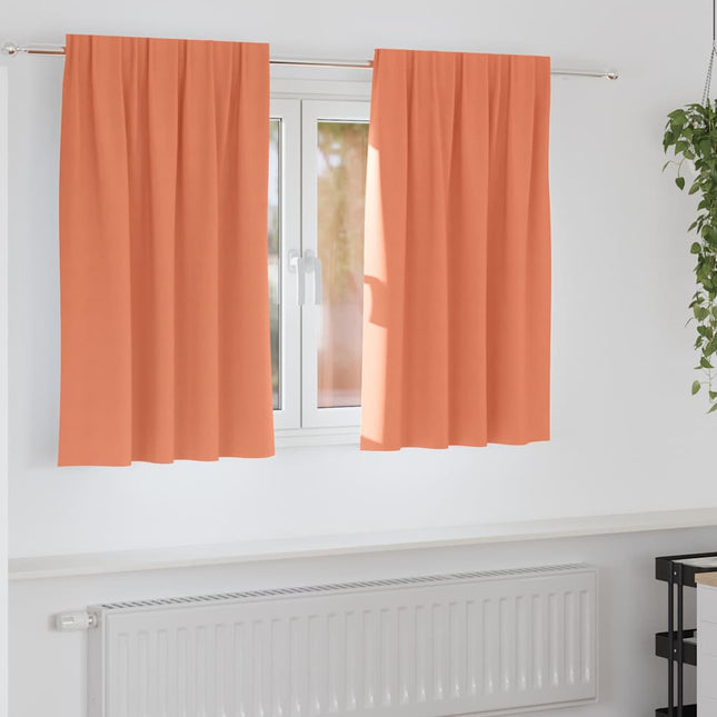 Mørklægningsgardiner med ringe 2 pcs Terrakotta 140 x 140 cm